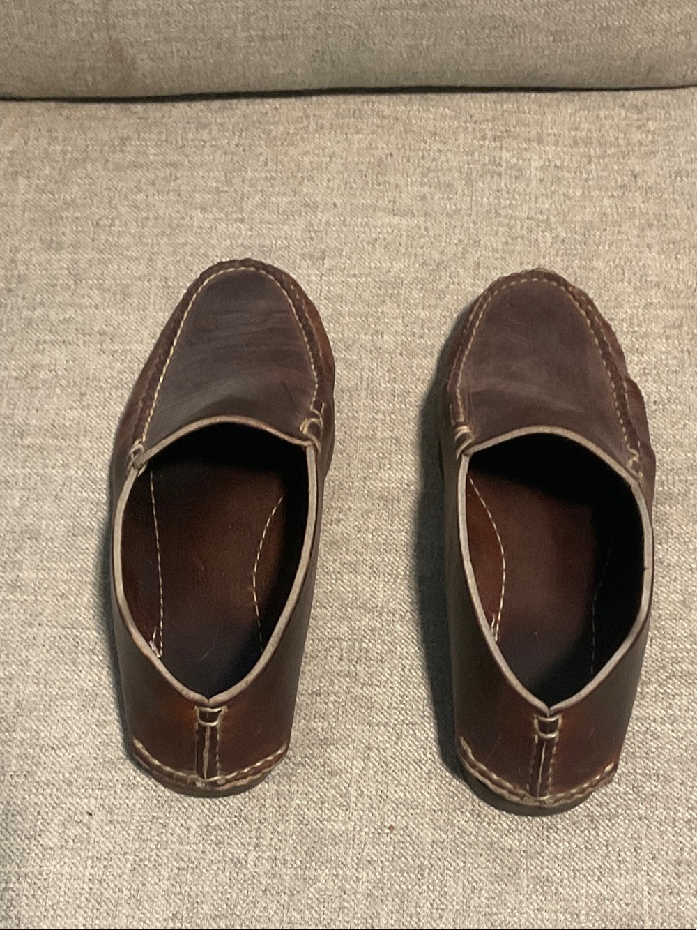 Men's Brown Leather Slip-On Driving Loafers - Picture 2 of 4